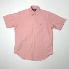 ポロラルフローレン ブレイク コットン 半袖 シャツ ピンク (M)