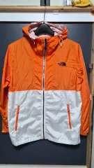95 THE NORTH FACE ザノースフェイス オレンジ/白 ウィンドブレーカー フード ジャケットのサムネイル