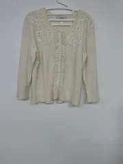 dressbarn レイ 刺繍 カーディガン M