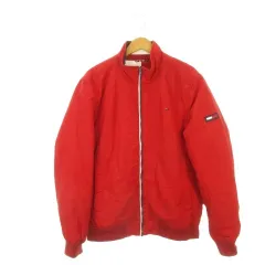 トミーヒルフィガー TOMMY HILFIGER JEANS 中綿ジャケット ブルゾン 上着 M 赤 レッド 長袖 スタンドカラー /AH37 ■ECE003