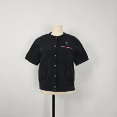 0140 BENETTON ベネトン ネイビー 半袖 スナップボタン ジャケット 95のサムネイル