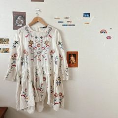 タグ付き未使用品】フリーピープル 花柄刺繍 チュニック ミニワンピ