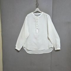オネット【ポーランド製】リネンプルオーバーシャツ Vネックブラウス 