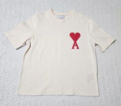 AMI アミ ビッグハート ロゴ Tシャツ 半袖 アイボリー ユニセックス M