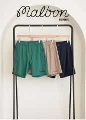 未使用タグ付 マルボンゴルフ リネン混 ショートパンツ ベージュ系