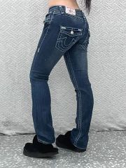 TRUE RELIGION ブラックデニム ホワイトステッチ 32インチ - メルカリ