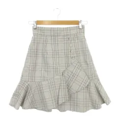 ジルバイジルスチュアート JILL by JILLSTUART スカート S グレー チェック柄 フリル ボタン装飾 /AH25 ■GY61のサムネイル
