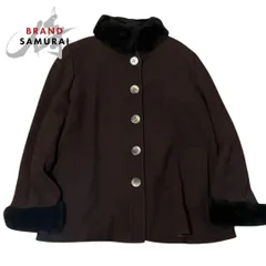 YVES SAINT LAURENT イヴ サンローラン ヴィンテージ ブラウン ウール/ナイロン/フェイクファー その他アウター レディース I2-00021【中古】のサムネイル
