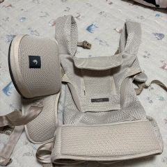 新品未使用】べべスワン抱っこ紐サンドベージュフード付き 収納袋 箱
