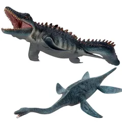 ドナリー 海の恐竜 フィギュア 30cm 大迫力 リアル モササウルス プレシオサウルス 恐竜模型 PVC 丈夫 おもちゃ 子供 (2種類セット【モササウルス・プレシオサウルス】) [2種類セット【モササウルス・プレシオサウルス】]のサムネイル