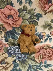 茶色 ボーイズベア クマのぬいぐるみ 赤いリボン ヴィンテージ ぬいぐるみ