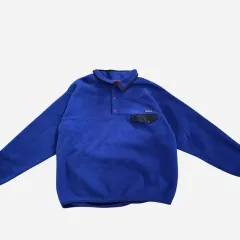 90s ジャマイカ patagonia パタゴニア Synchilla（シンチラ） スナップ-T ブルー/ブラック/PURPLE パープル