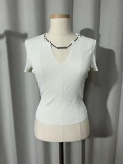 alexanderwang チェーンネック リブTシャツ ホワイト - メルカリ