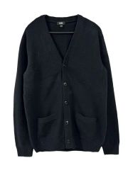 良品】A.P.C. カシミヤ混 コットン Vネックニットカーディガン 黒 1 