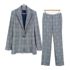 紫と黄色のチェック ダブルブレストスーツ ジャケット40 パンツ42