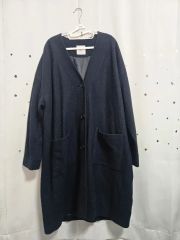 美品 HiHiHi 藍染め 刺し子 リバーシブル ガウンコート 羽織り - メルカリ