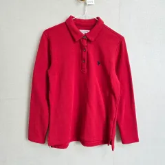 U S POLO ASSN レディース レッド 長袖 カラーTシャツ 95 JJ1423