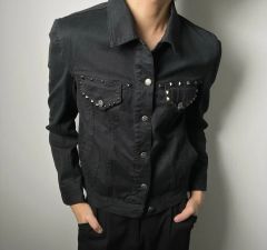 ANDER HUNK スタッズ付き ブラック デニムジャケット Gジャン - メルカリ