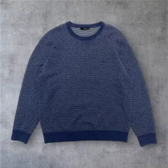 ダックス Daks ブルー カシミア パータン ニット 105のサムネイル