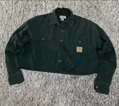 Carhartt カーハート クロップド シャツ DARK 린 レディース クロップドトップス 95/M