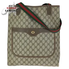美品 GUCCI グッチ オールドグッチ シェリーライン ベージュ ブラウン GGスプリームキャンバス/レザー 89 02 003 トートバッグ 601707【中古】