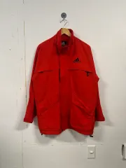 送料無料※メルカリshop取引では対象外) L) adidas アディダス レッド ポケット ジャケット O173C