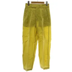 グリーンレーベルリラクシング ユナイテッドアローズ green label relaxing C/NY 2タック パンツ テーパード ジップフライ 36 黄色 イエロー /XZ ■GY58のサムネイル