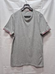 極美品〕モンクレール 襟刺繍 グレー ワッペン XL Tシャツ 5S585