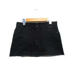 ダブルスタンダードクロージング ダブスタ DOUBLE STANDARD CLOTHING 台形 デニム スカート ミニ シンプル 36 ブラック 黒 /KT8のサムネイル