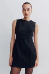 ZARA プリーツポケット付きショートワンピース ブラウン - メルカリ