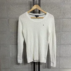 トミーヒルフィガー ケーブル ニット セーター M (nn133 スリムフィット 長袖 Tシャツ