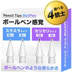 アップルペンシルをボールペン感覚で！で、あなたに合った真のペン先が見つかる！Apple Pencil専用ペン先Pencil Tips Comfy Ball Pen Project 4種入り (ホワイト)