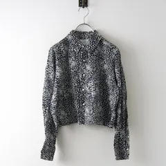 ニトカ nitca ウール ランダムドットプリント キュプラコットン ショート丈ブラウス F ブラック┃黒 クロップドシャツ【2400014955200】のサムネイル