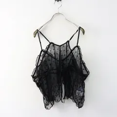 大きいサイズ プニュズ PUNYUS チュールキャミソール 花柄 レース 4 ブラック／トップス  レイヤード【2400014947571】のサムネイル