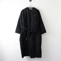 アンビデックス AMBIDEX ルッキリル rukkilill コットンリネン カシュクール調 シャツワンピースコート F ブラック┃【2400014955347】のサムネイル