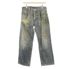 リーバイス Levi's デニムパンツ ジーンズ 32 青 ブルー ダメージ加工 色落ち フルレングス /LP ■GY6