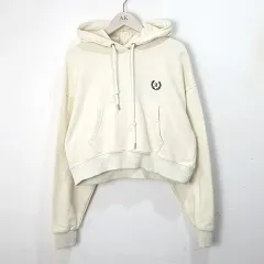アイボリー クロップド フーディー