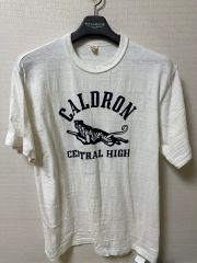 希少】1940s 染み込みプリント Tシャツ バインダーネック 40年代 