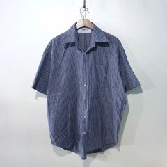 A19302 美品 ウエアハウス グラフチェックインディゴ半袖シャツ 38