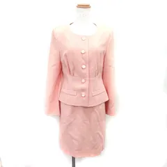 クレージュ courreges セットアップ スーツ 上下セット ノーカラージャケット タイト スカート ひざ丈 9AR ピンク /TTのサムネイル