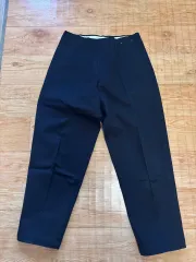 UNIQLO U の ワイドフィット テーパード チノ パンツ 76 ブラック 出品