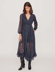 美品 ケイトスペード レオパード柄 シルク ロング ワンピース - メルカリ