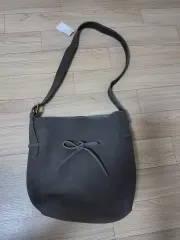リボン 装飾 グレー ショルダーバッグ