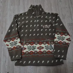 FUBU フブ オールドスクール マルチロゴ ハーフジップ アノラック フリース フリース S(90)