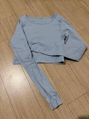 FEELCYCLE 長袖 メッシュ レイヤード ブラトップ シアー チュール 