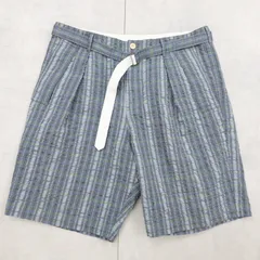 sacai サカイ ハーフパンツ シアサッカー ベルト チェック柄 ポリエステル コットン グレー ブルー 日本製 メンズ 4 b01439のサムネイル