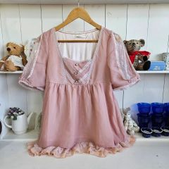 アクシーズファム フレア袖カットソー 姫系 森ガール ピンク シアー 