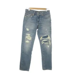 リーバイス Levi's 511 デニム ジーンズ W30 L32 青 ブルー インディゴ Rタブ ダメージ加工 フルレングス 無地 /AO10 ■GY61