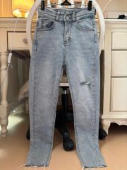 IVE レイ着用　ZARA ミッドライズ折り返しウエストデニムパンツ 36 IVE レイ着用 ZARA ミッドライズ折り返しウエストデニムパンツ 36