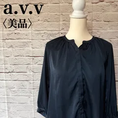 【a.v.v】アー ヴェ ヴェ サテンギャザー ブラウス サイズL MA-29のサムネイル